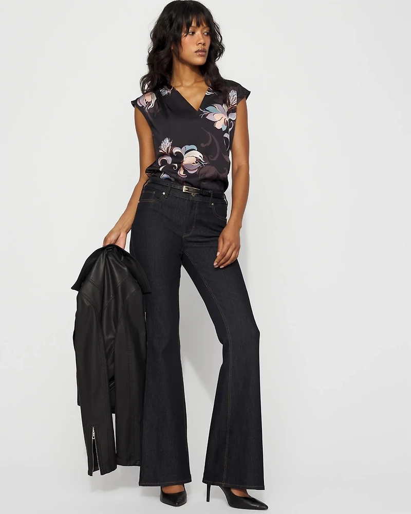 Satin V-Neck Shell