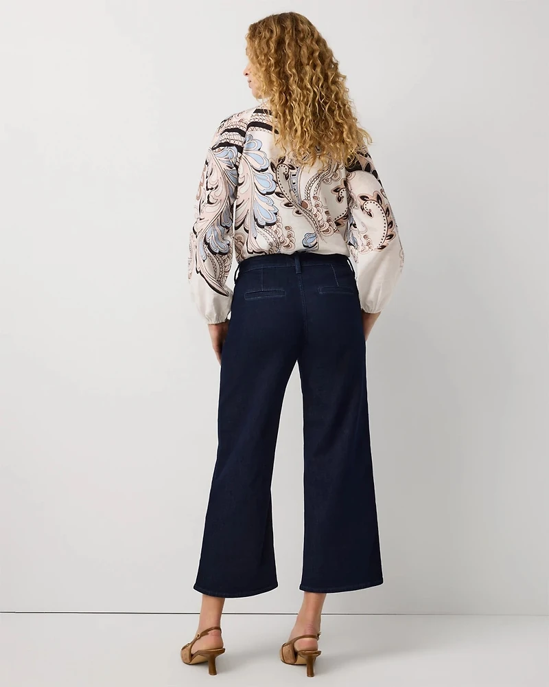 High Rise Wide Leg Cropped Mariner Jean