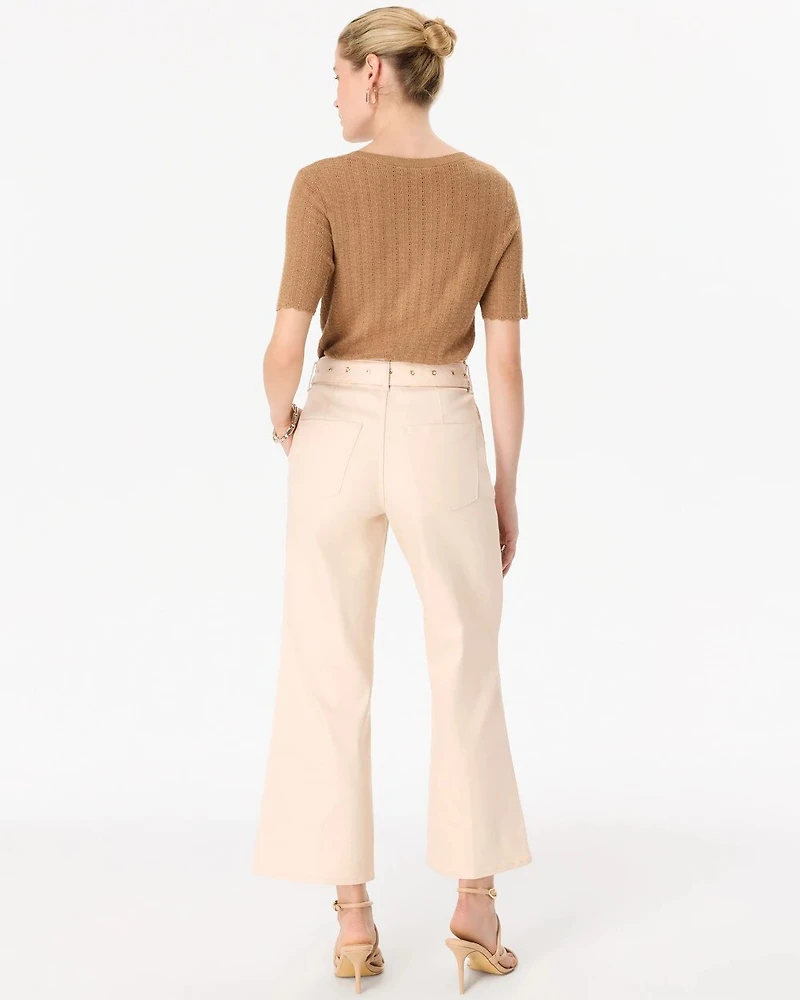 Extra High Rise Coated Wide-Leg Crop