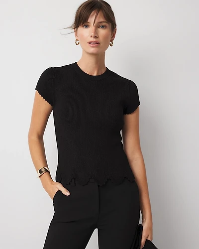 Scalloped Shimmer Sweater