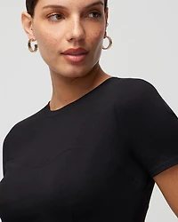 Short Sleeve Seamed Peplum Tee