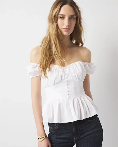 Poplin Peplum Bustier