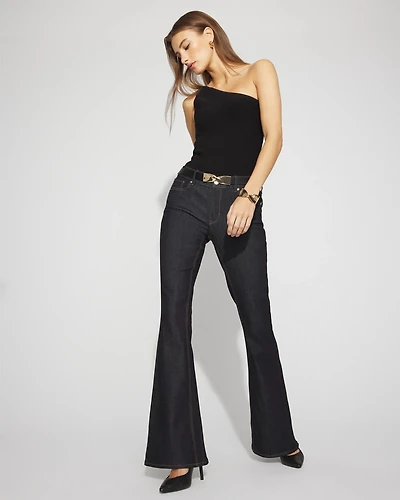 Petite Mid-Rise Flare Jean