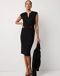 Petite Knit Crepe Sheath Dress