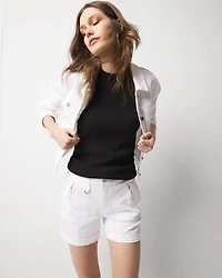 WHBM FORME™ Ribbed Stretch Ruched Side Tank