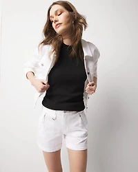 WHBM FORME™ Ribbed Stretch Ruched Side Tank