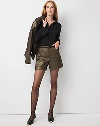 Shimmery High Rise Tailored Shorts