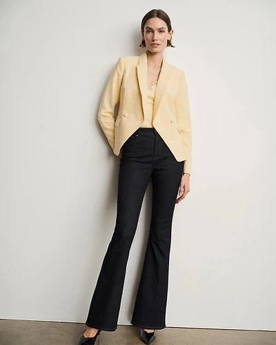 Petite Cropped Double Button Blazer