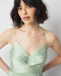 Satin Pleated Maxi Dress