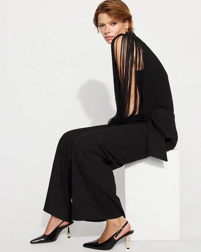 Tie Detail Wide-Leg Pant