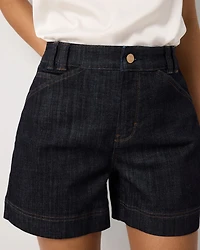 Tailored High Rise Denim Short