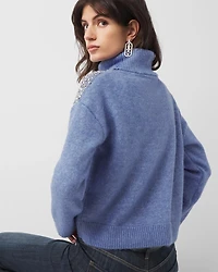 Embellished Turtleneck Sweater
