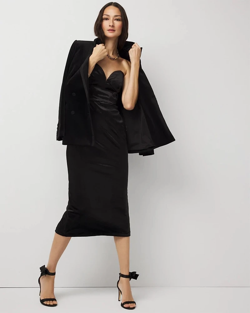 Petite Velvet Midi Dress