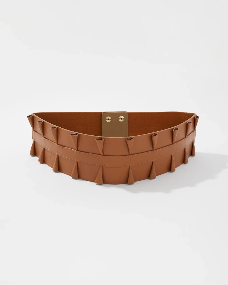 Pleated Wide Waist Belt