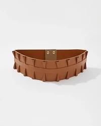Pleated Wide Waist Belt