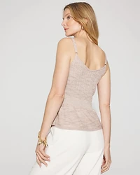 Metallic Peplum Sweater Tank