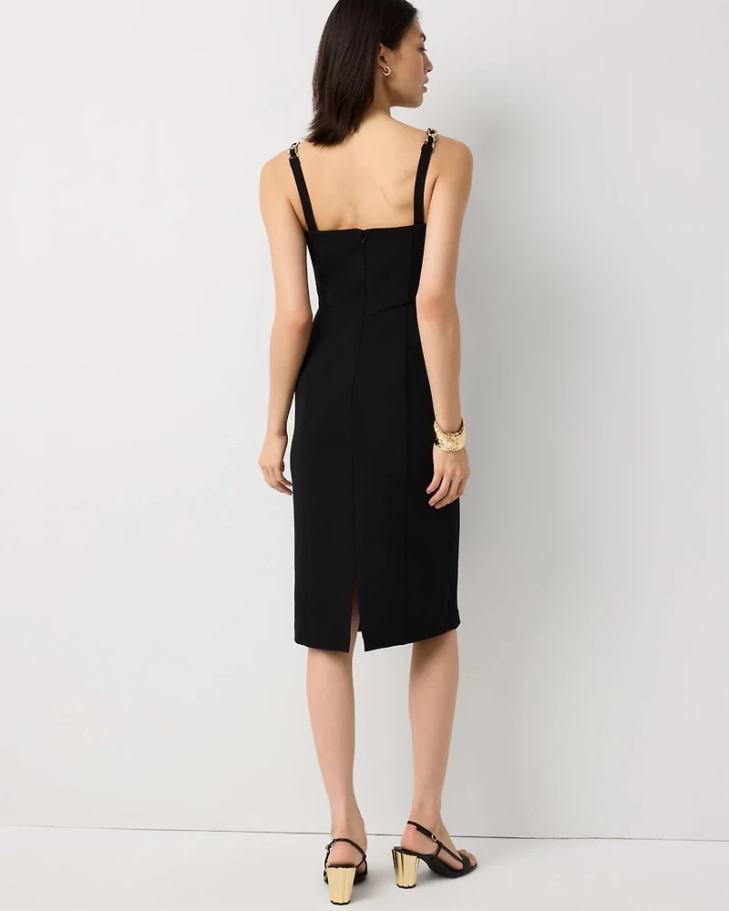 Chain Detail Crepe Dress