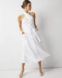 Halter Trench Midi Dress