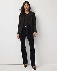 Flocked Denim Mid Rise Bootcut Jean