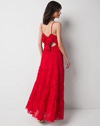 Chiffon Burnout Maxi Dress