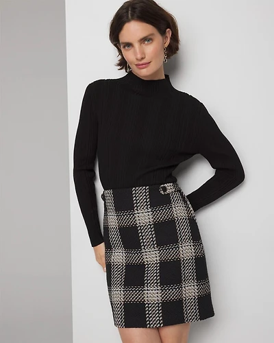 Plaid Mini Boot Skirt