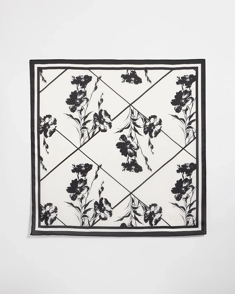 Floral Print Square Scarf