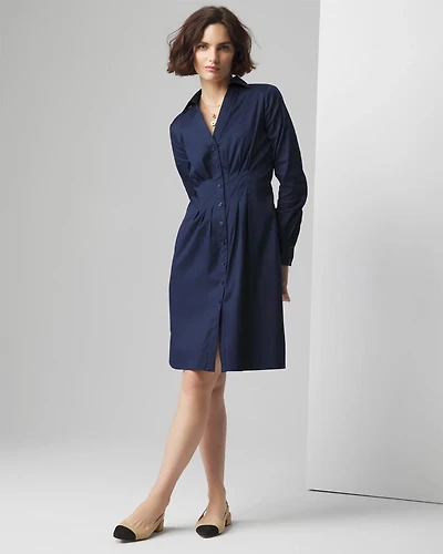 Long Sleeve Poplin Shirt Dress