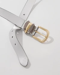 Metallic Faux Leather Belt