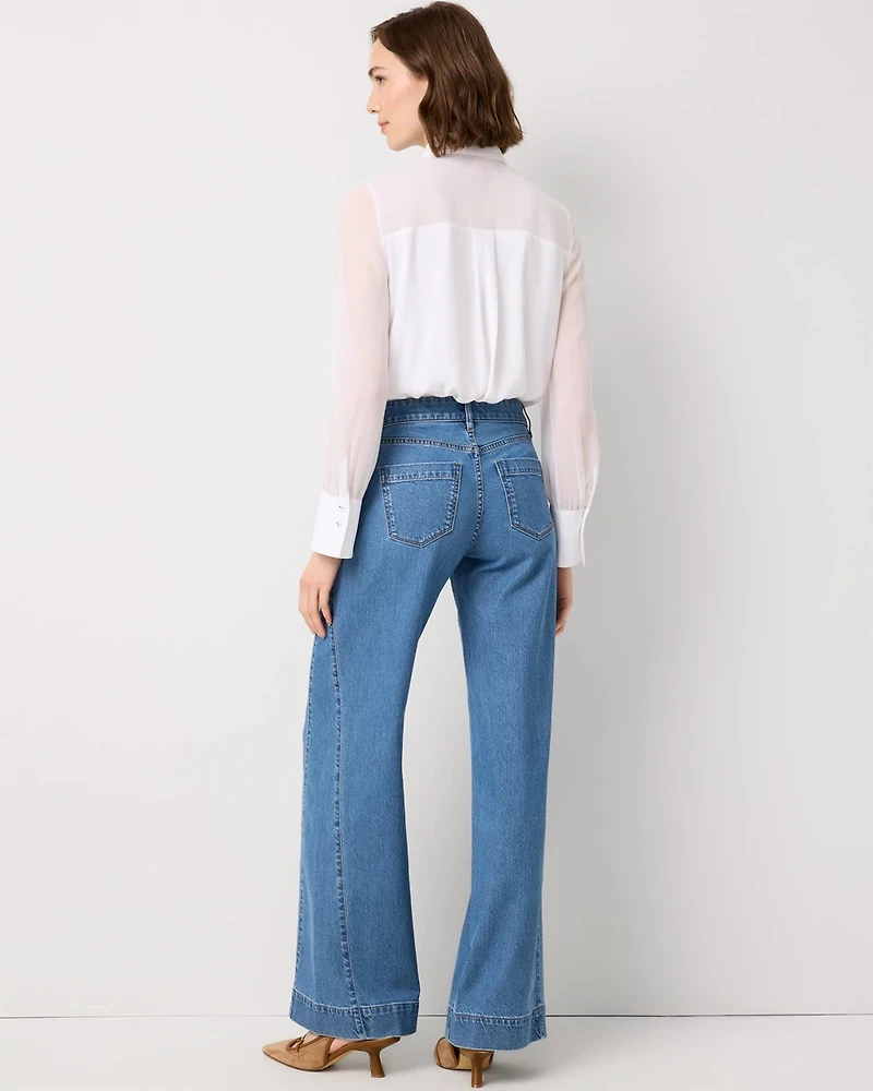 Mid-Rise Wide Leg Jean