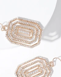 Art Deco Goldtone Pavé Drop Earrings