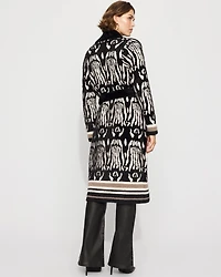 Jacquard Long Sweater Coat