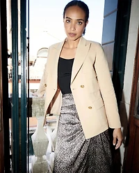Double-Breasted Utility Blazer