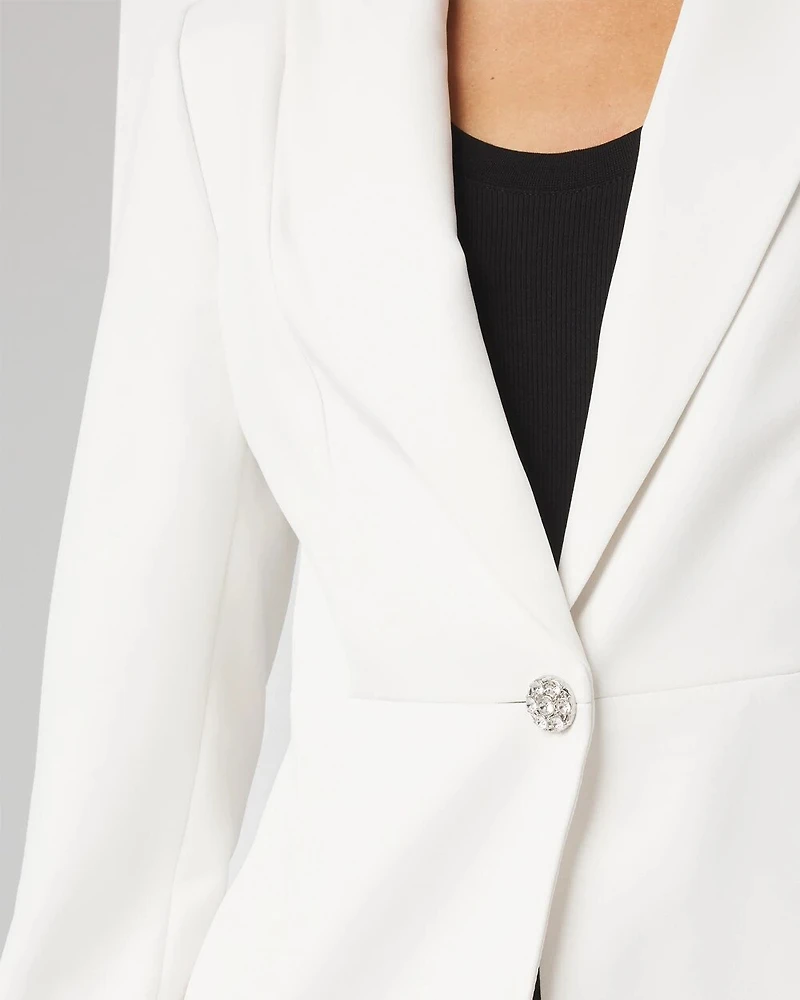 Jeweled Button Blazer