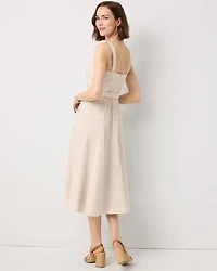 Striped Strapless Midi Dress