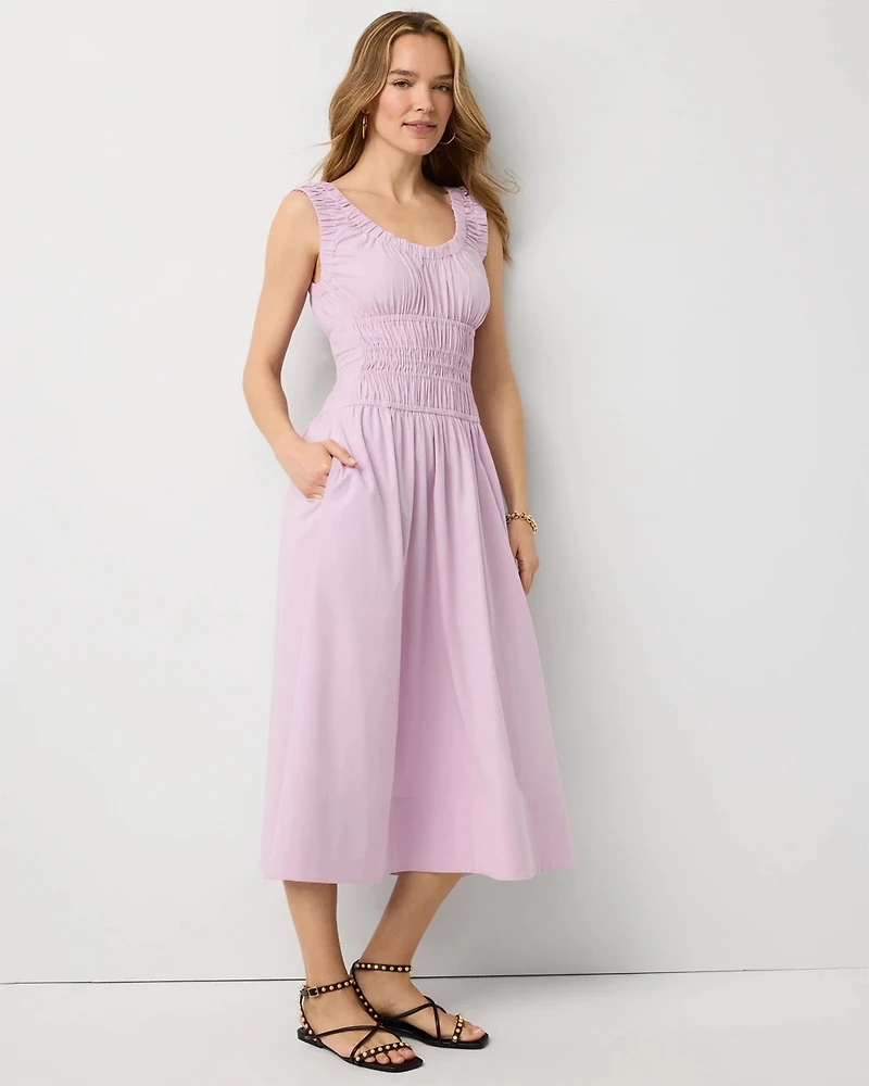 Ruched Tank Midi Dress
