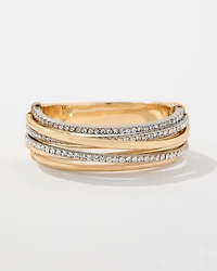 Mixed Metal Pavé Hinge Bracelet