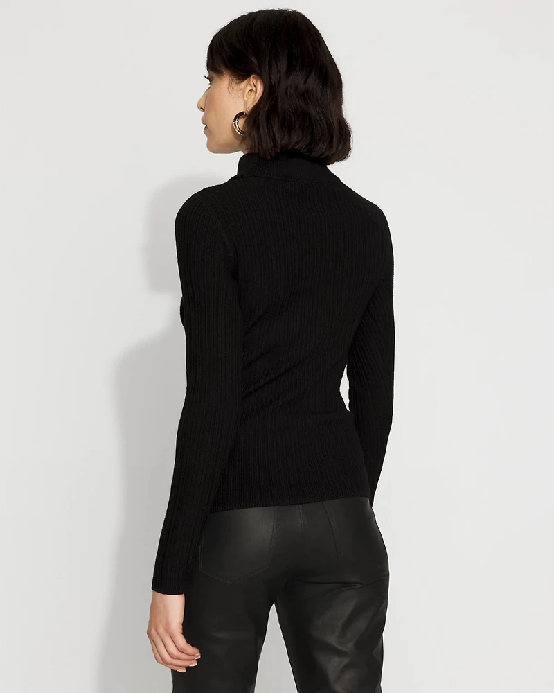 Essential Mock Neck Rib Sweater