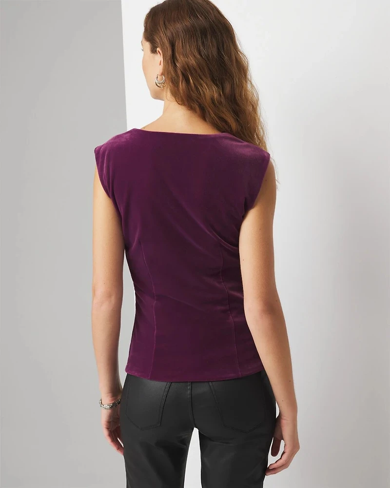 Velvet Cap Sleeve Top