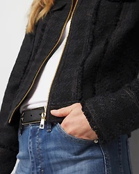 Cropped Tweed Trucker Jacket