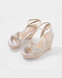 Gold + Silver High Heel Wedge