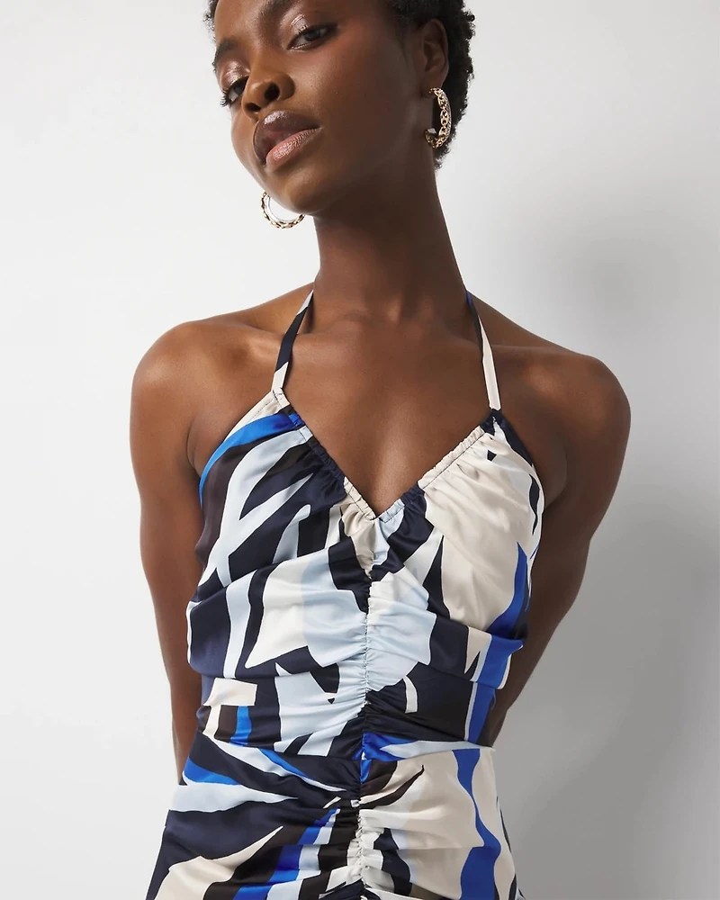 Satin Halter Maxi Dress