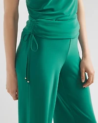 Ruched Waist Wide-Leg Pant