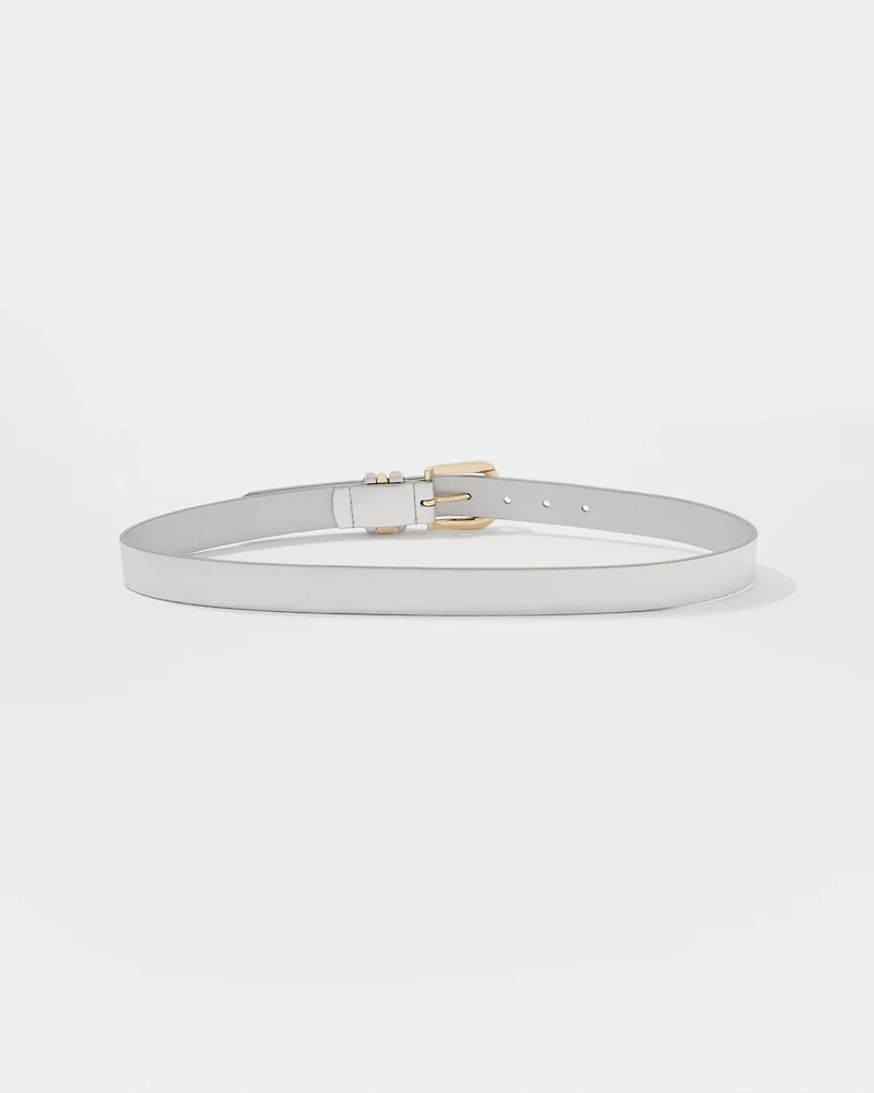 Metallic Faux Leather Belt