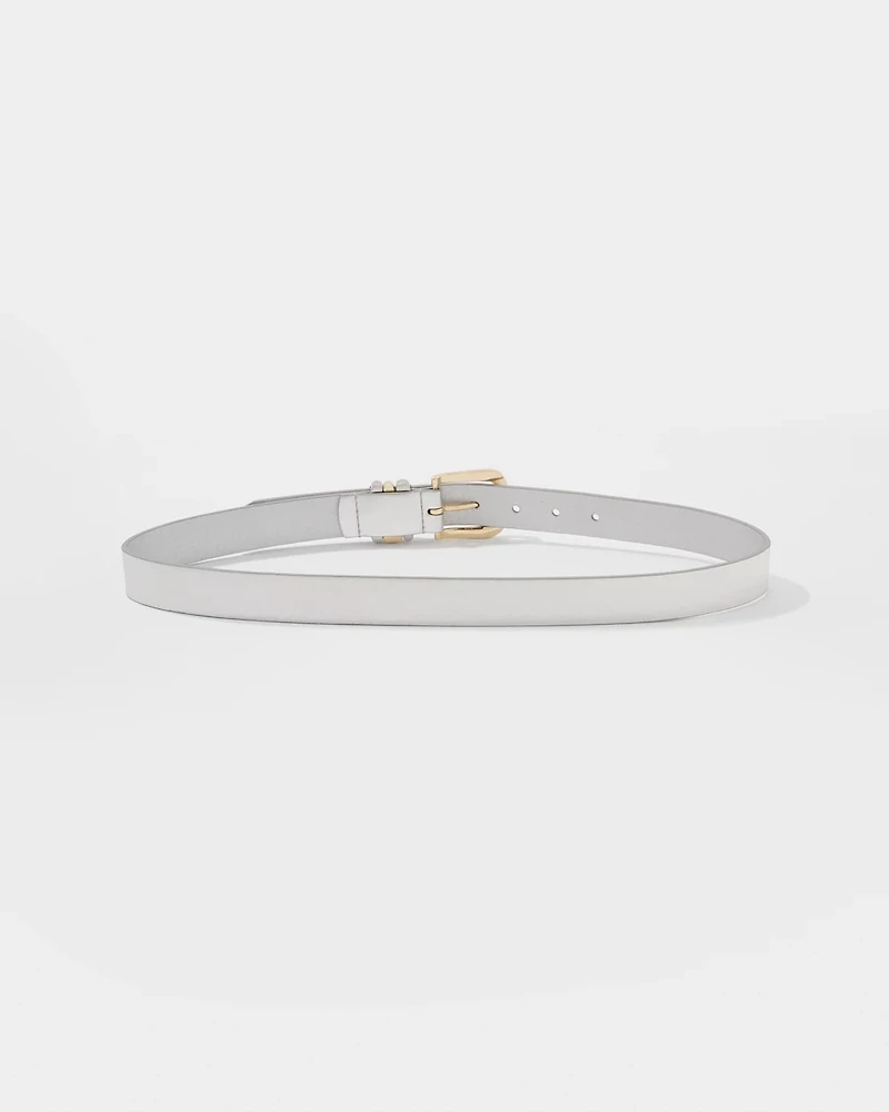Metallic Faux Leather Belt