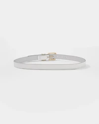 Metallic Faux Leather Belt