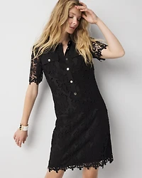 Petite Lace Shirt Dress