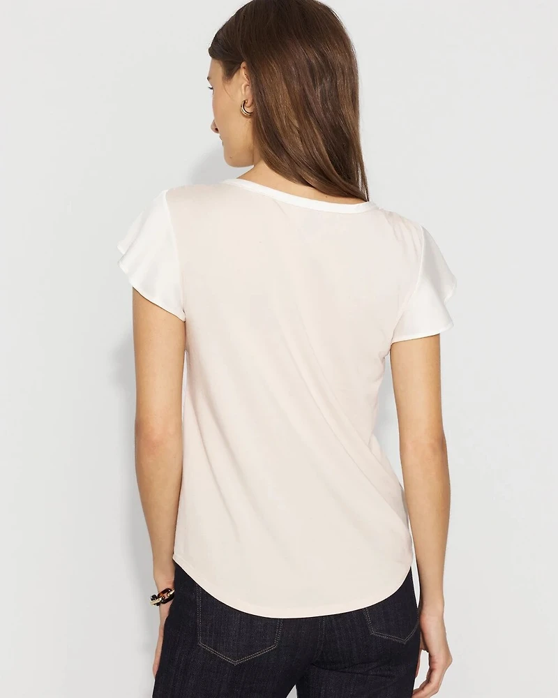 Satin-Front Glamgetter Tee