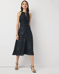 Jacquard Halter Midi Dress