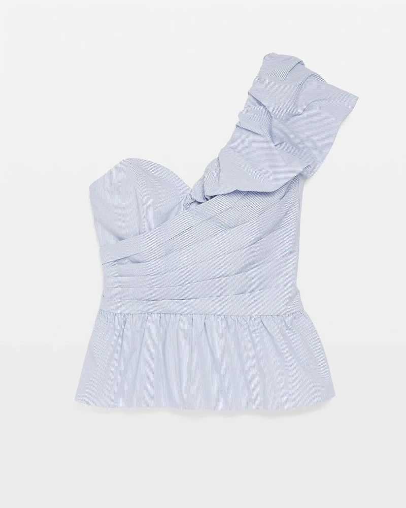 Off-the-Shoulder Asymmetrical Poplin Bustier