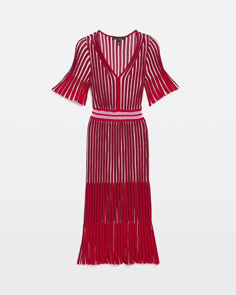 Petite Flutter Sleeve Sweater Dress